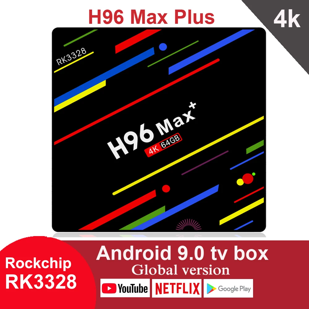  H96 Max Plus Smart Android 9.0 TV Box 4GB 32GB 64GB RK3328 Media player 4K Google Voice Assistant N
