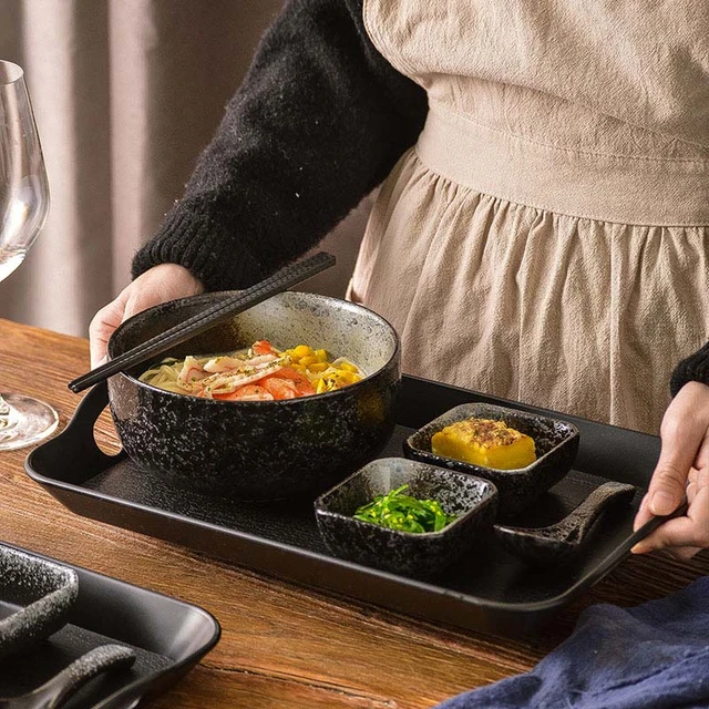 Cuenco de Ramen japonés para restaurante, juego de vajilla de cerámica de  gran tamaño para el hogar, cuenco de sopa de fideos de ternera - AliExpress