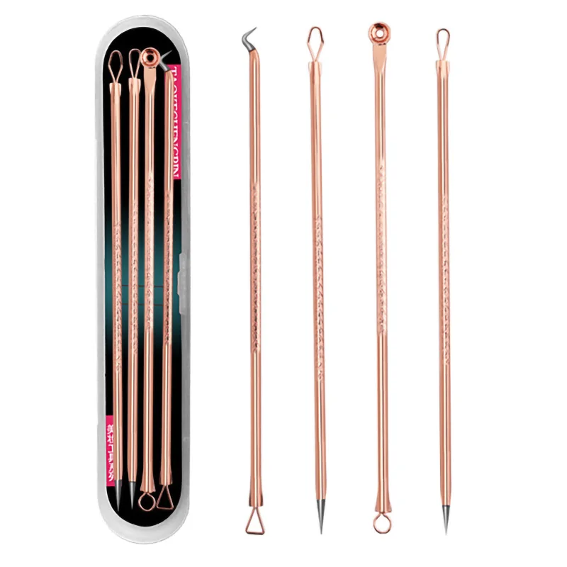 4 PCS Blackhead Remover Blackhead Comedone Acne Pimple Belmish Remover Needles Extractor Pore Cleaner Face Skin Care Tools