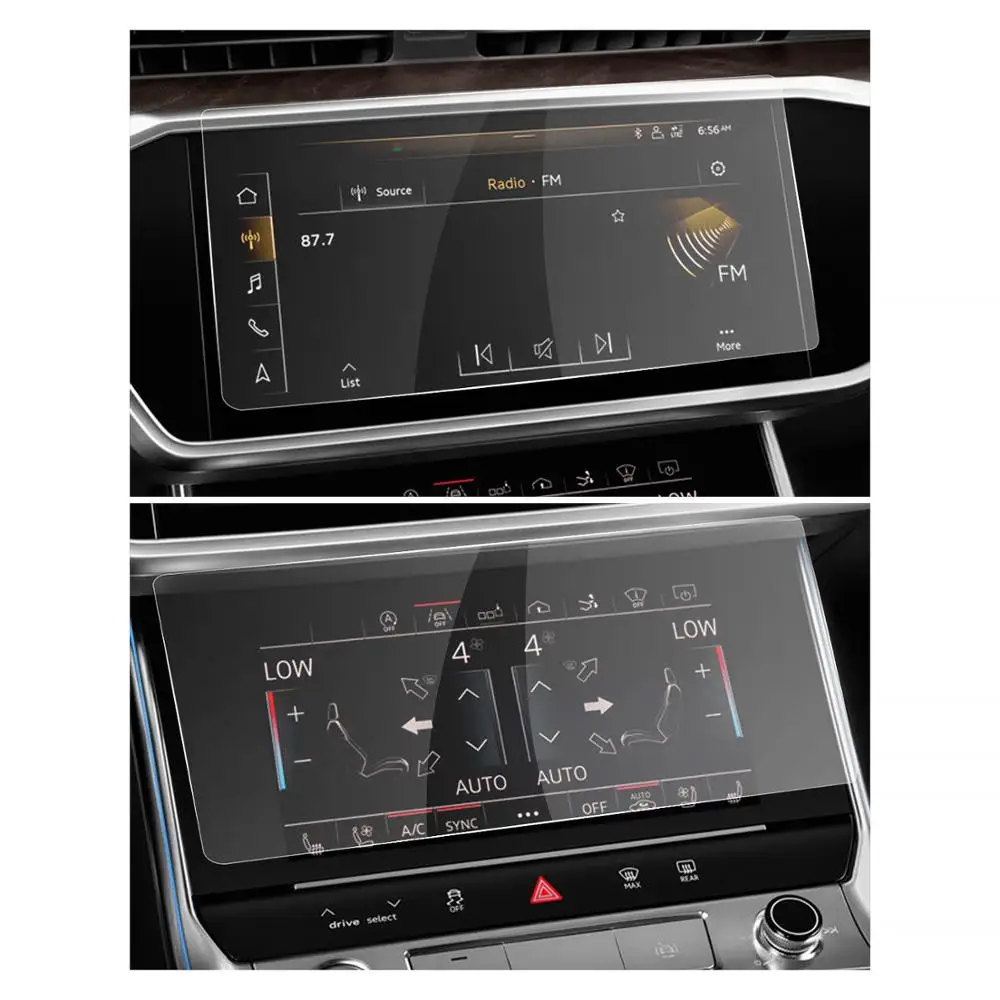 

RUIYA 2pcs screen protector for Audi A6 A7 2019 2020 car multimedia system touch screen,9H tempered glass screen protection film