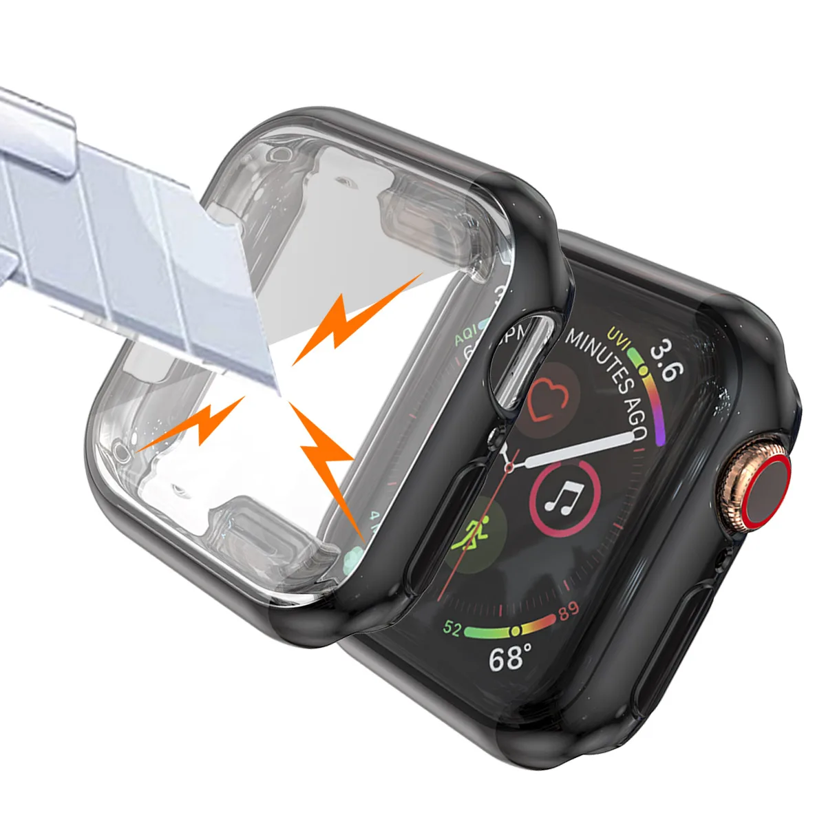 Для Apple Watch series 5 4 3 2 1 ремешок корпус 42 мм 38 м 40 44 тонкий пластиковый чехол протектор
