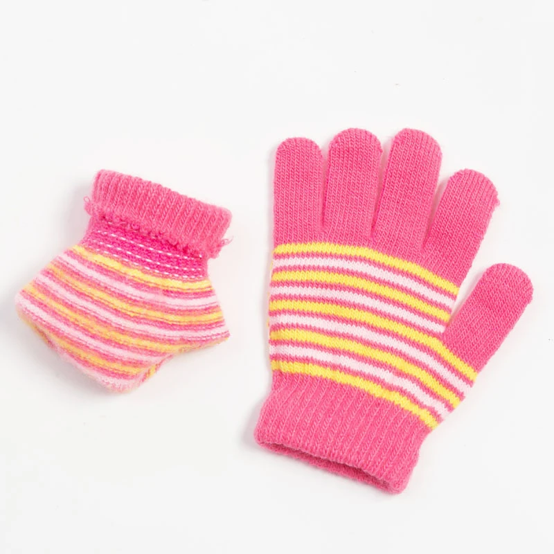 1-3 Years Kids Winter Warm Thicken Gloves Girls Boys Children Cute Mittens Imitation Full Finger Gloves перчатки детские 5