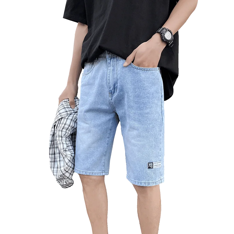 New Men's Regular Denim Short Jean Pants Summer Casual Zipper Mid Waist