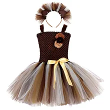 Платье-пачка на Хэллоуин, карнавал, Лев, вечеринка, повязка на голову для девочек, тема животного, день рождения, косплей, костюм, школьная одежда