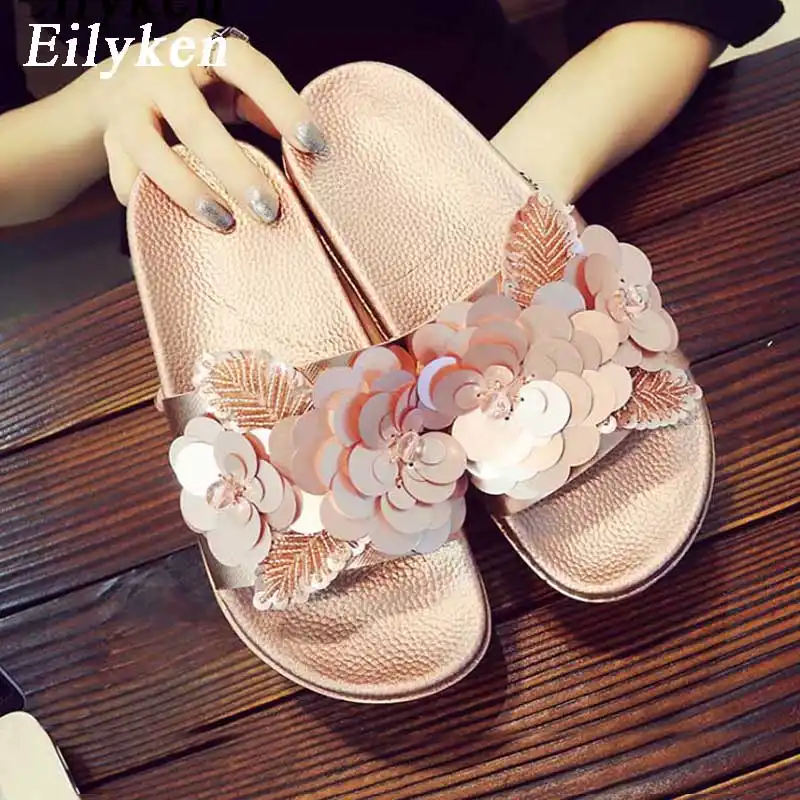 Eilyken 2020 New Women Bright Slippers Summer Home Beach Slippers
