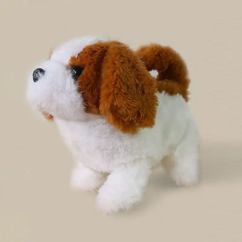 perrito de peluche con correa