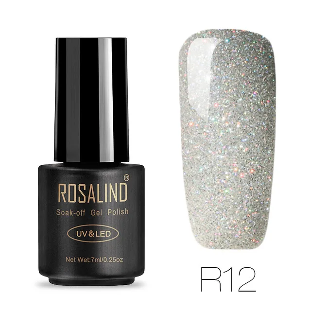 ROSALIND Гель-лак для ногтей 7 мл чистый цвет замачиваемый УФ-гель стойкий лак для ногтей Дизайн ногтей Гель-лак для ногтей - Цвет: R12