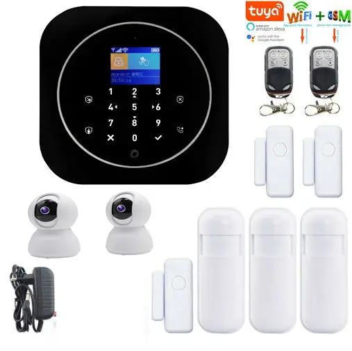 

1.8inch wireless wifi gsm alarm system TFT display door sensor home security alarm systems Wired Siren Kit SIM SMS Alarm