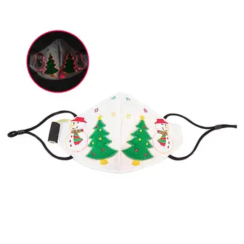 

RGB Xmas Led Luminous Face Mask Carnival Mask Music Party Christmas Halloween Voice Control Luminous Mask Gift for Kids Child