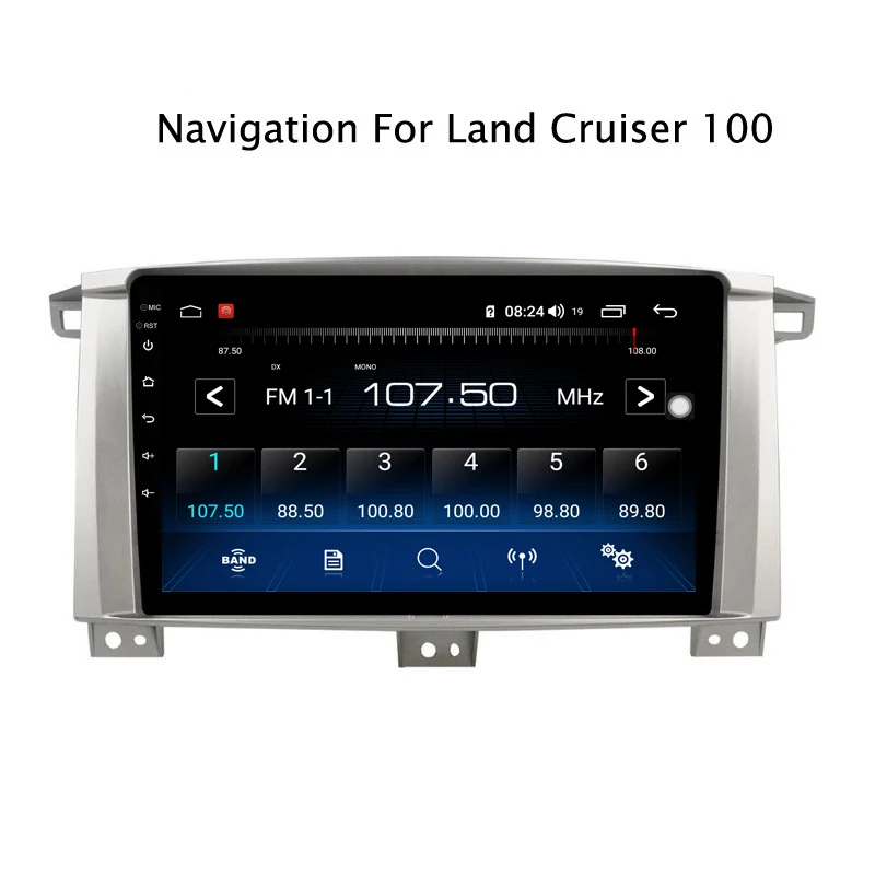 Excellent Ectwodvd 9inch Andriod 8.1 Car DVD GPS For Toyota LC 100 Land Cruiser 100 4G RAM 64G ROM CarPlay DSP 4G LTE with WIFI 9