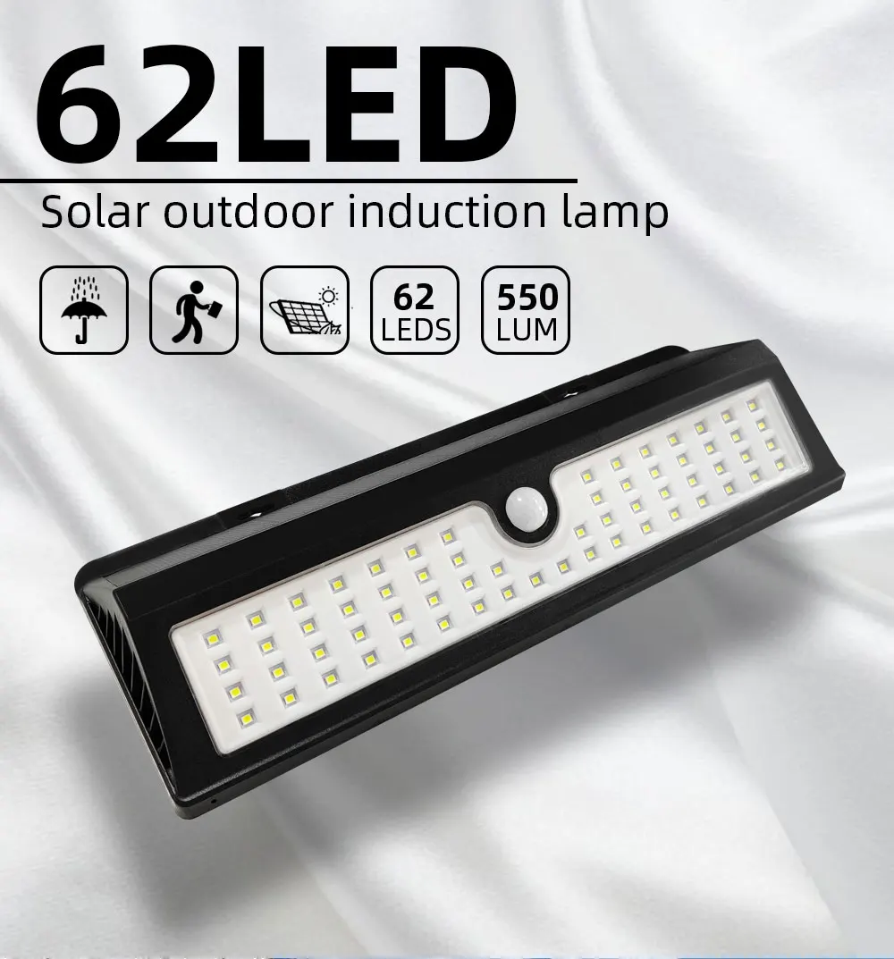30/45/62LED крепления настенный светильник датчик движения на солнечной энергии светодиодные лампы Водонепроницаемый на открытом воздухе 3 режима работы сад гараж патио светильник Инж