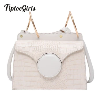 

Tiptoegirls Metal Circles Alligator Female Shoulder Bag Bolso Mujer Beige Bag 2020 Messenger Bag Designer Crossbody Bag