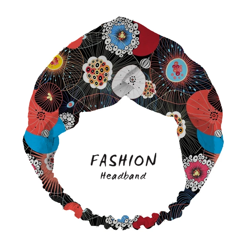 

2020 Women Hair Accessories Headband Cross Knot Elastic Abstract Fantasy Print Hair Bands Solid Hairbands Bandanas Scrunchies