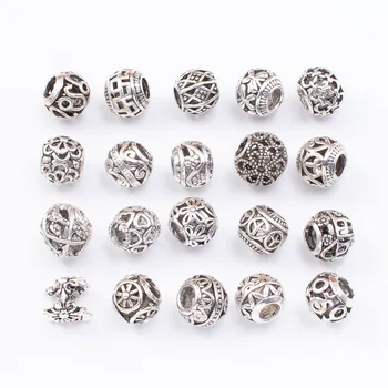 

20pcs Mixed Tibetan Antique Round Loose Beads Spacer Beads Connectors for DIY Jewelry Making Findings Components Wholesale DIY