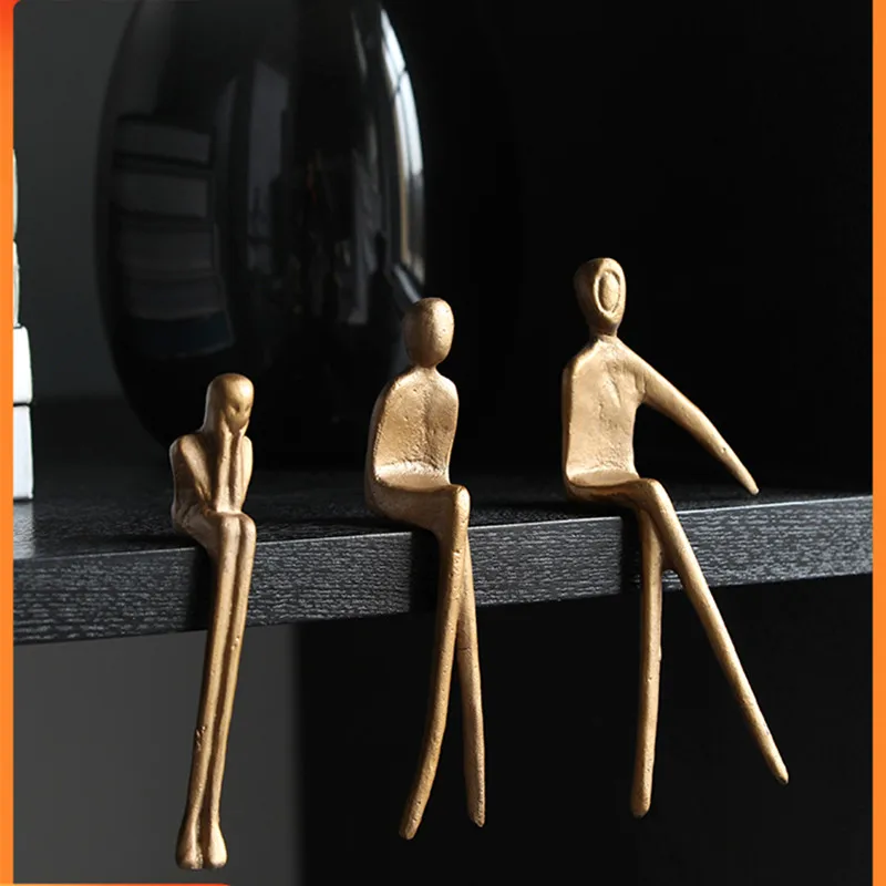 Скандинавские креативные железные персонажи Художественная Скульптура абстрактная Фигурка Статуя железные ремесла современные украшения для гостиной для дома R3518