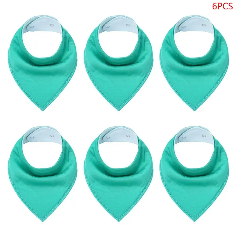9 6 шт./компл. детские нагрудники, Слюнявчики, одежда для малышей чистый цвет мягкий хлопковый для младенцев водонепроницаемый треугольник слюнявчик полотенце - Цвет: 9