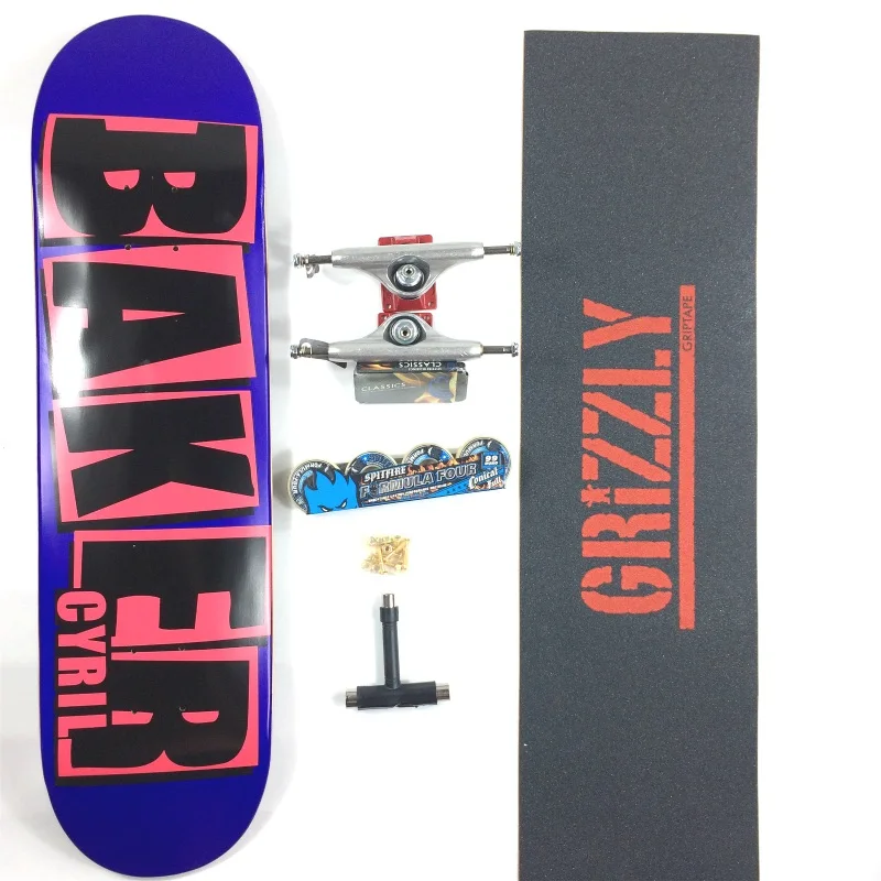 スケートボード コンプリート baker ace スピットファイア 8.5 Amazon.com : Baker Skateboard Complete Logo Red/Back 7.88