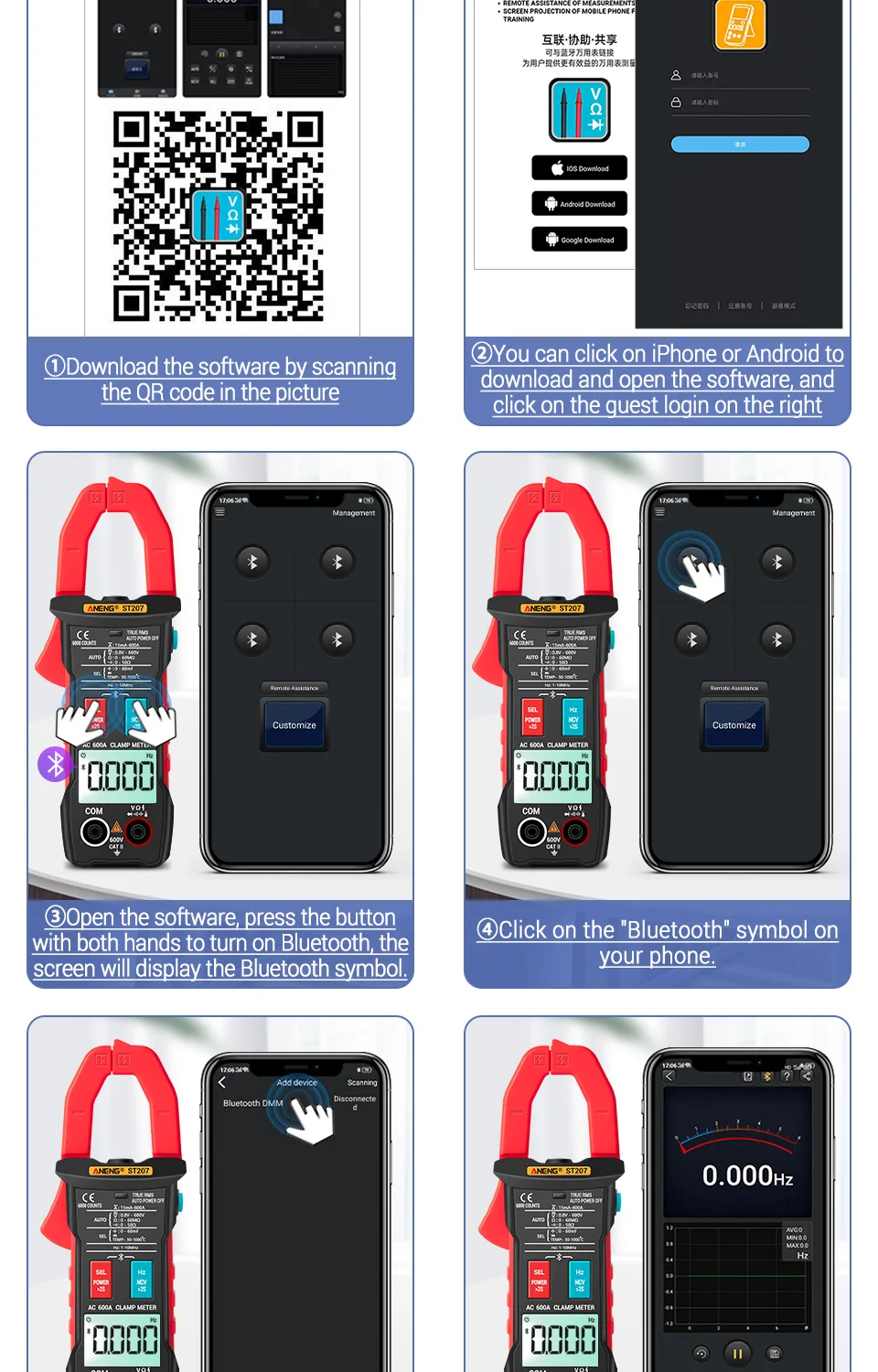 Digital Bluetooth Multimeter Clamp Meter