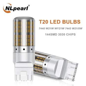 

NLpearl 1x Signal Lamp 7440 W21W Led Canbus Turn Signal Lights 144SMD T20 W21/5W 7443 W21W Led Car Brake Reversing Lamp 12V