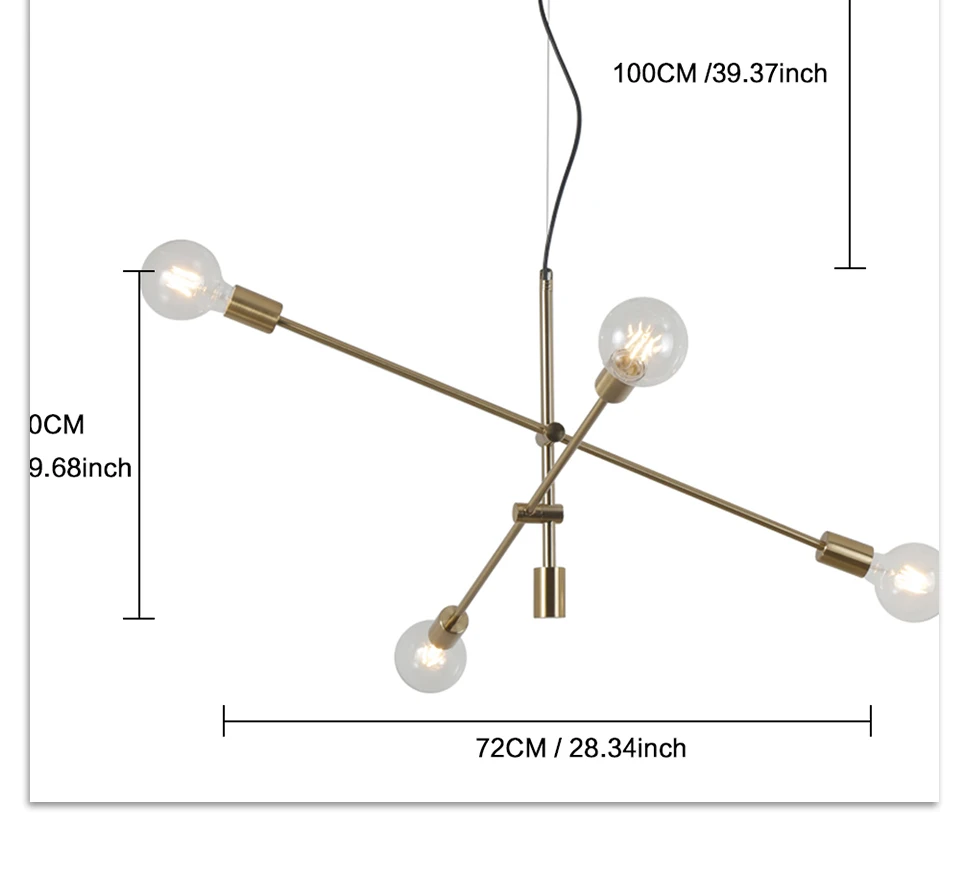Современный подвесной светильник в скандинавском стиле, подвесной светильник, E27, подвесной светильник для гостиной, люстра, потолочный светильник, черный, золотой светодиодный светильник, промышленный Декор