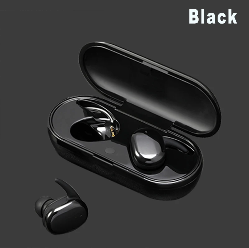 Wireless Earphones Bluetooth 5.0 Stereo Earbuds Headset High-speed Data with Microphone for iOS Android - Цвет: Черный