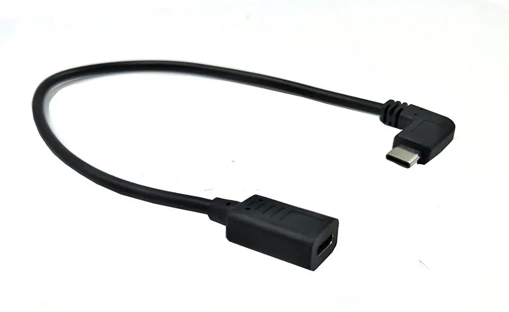 Правый и левый Угловой 90 градусов USB-C USB 3,1 type-C папа-мама удлинитель 0,25 м