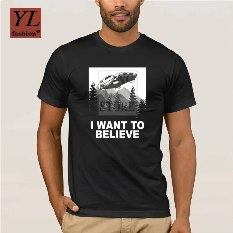 

2020 Fashion Summer Style Mens I Want to Believe Future T Shirt Funny t shirt Sci