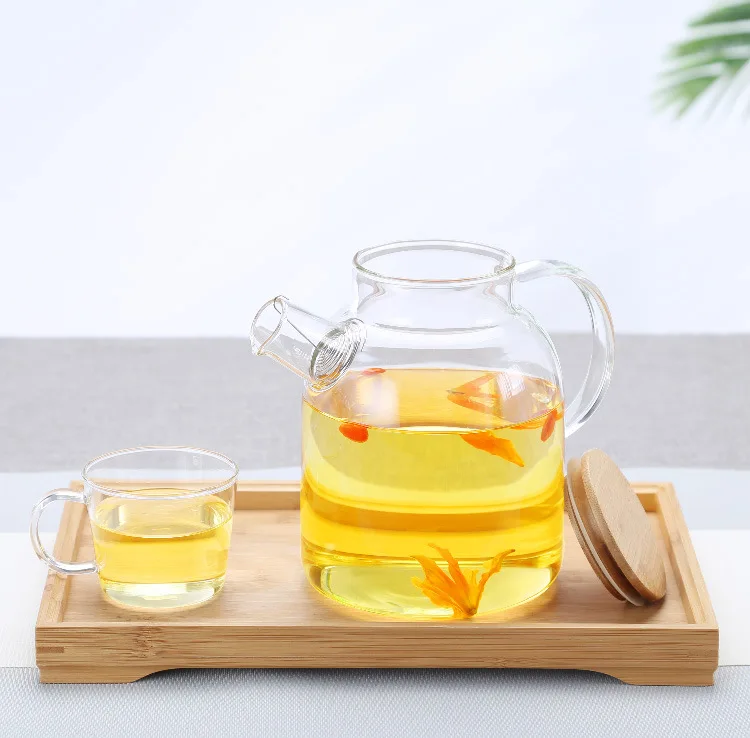 Ming shang de Large Capacity Glass Teapot Heated Glass Pot Borosilicate Glass Kettle Manufacturers Wholesale Customizable