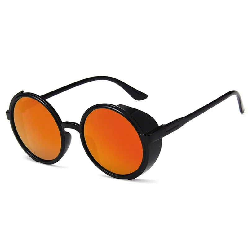 Винтажные круглые стимпанк Солнцезащитные очки для мужчин и женщин, модные очки, фирменный дизайн, ретро оправа, солнцезащитные очки, высокое качество, UV400 - Цвет линз: 6