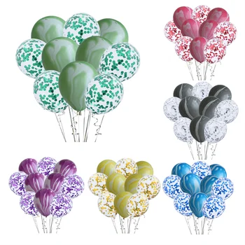 

10pcs Green Confetti Balloons Agate Marble Latex Balloons for Baby Shower Birthday Wedding Party Decorations Inflatable Globos