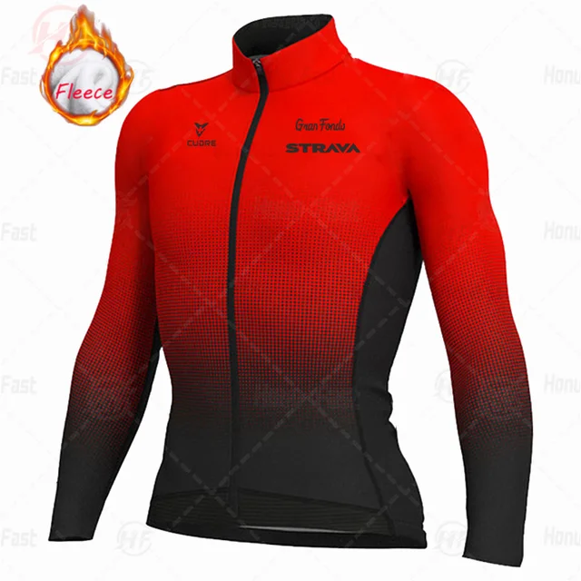 STRAVA 2022 Men Winter Fleece Cycling Jersey Set Keep warm Cycling Clothing  Mountian Bike Bicycle Clothes Ropa Maillot Ciclismo Fleece top 9