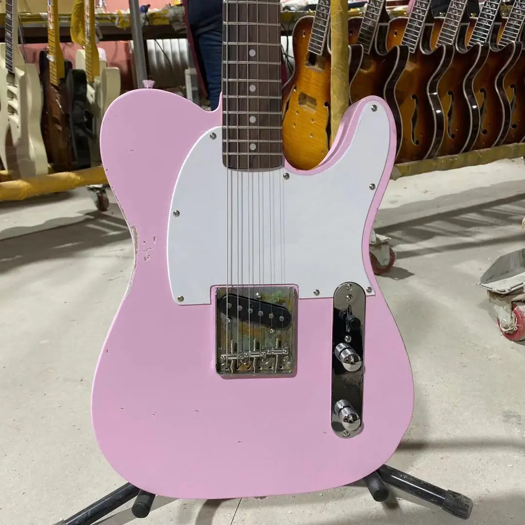 Biggest Handcraft Relic Studio Aged Light Pink Telecast Guitarra 100% Handmade Tele Guitar Ash body Old Hardware Free Ship | Спорт и