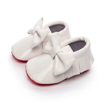 

Baby Fashion Boys Girls Tassel Anti-Slip Shoes Infant Toddler Soft Soled PU Crib Shoes 0-24M First Walkers Newborn Bow