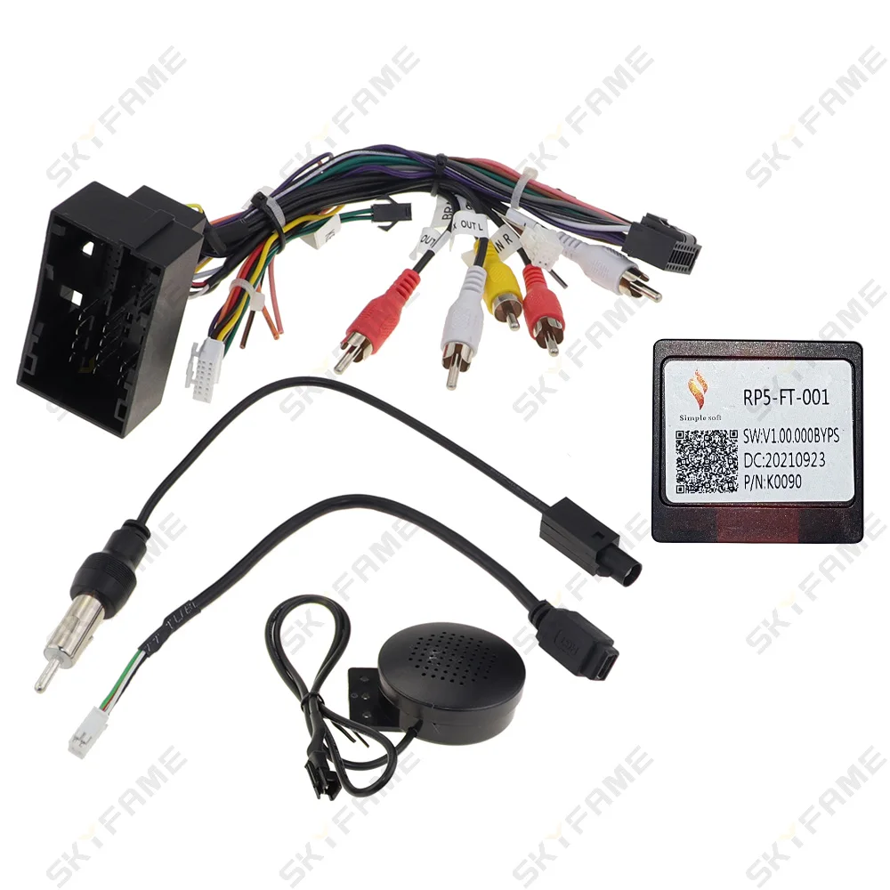 Car Wire Cable Adapter SKYFAME 16Pin Car Wire Harness Adapter Power Cable Canbus Box Decoder For Fiat Eega Linea Dobol Punto Fiorino Bravo FT-SS-02A