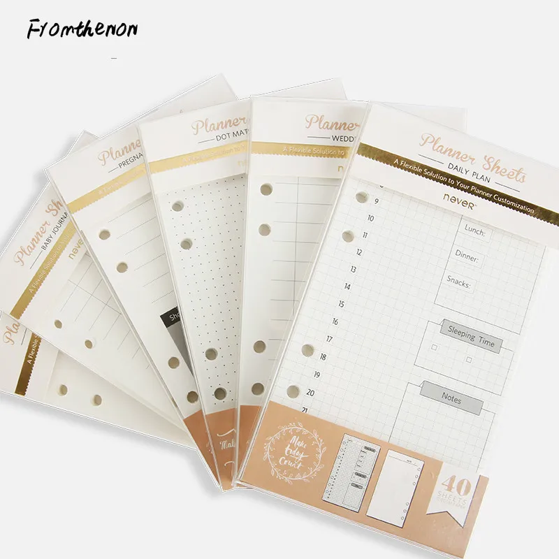 Spiral Notebook Journal Filler Papers A6 Planner Daily Weekly Insert