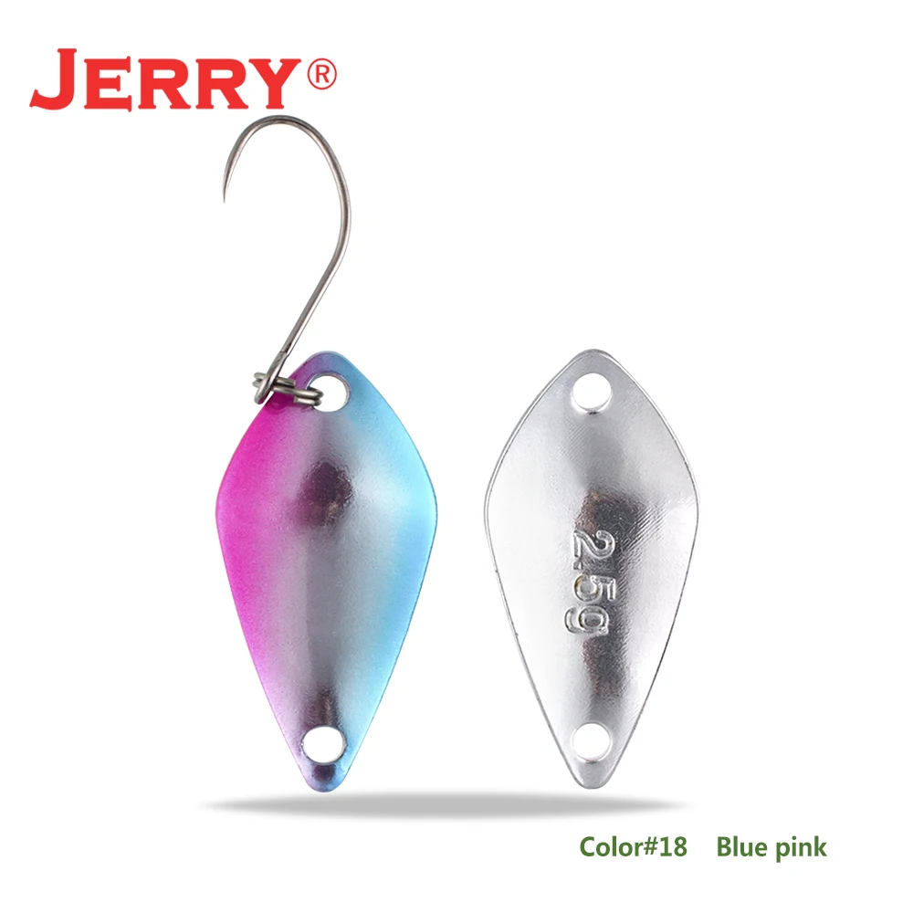 Jerry 2,5 г 3,5 г 5,5 г маленькие микро рыболовные ложки форель Колеблющаяся блесна для рыбалки Спиннер приманка двухсторонний цвет - Цвет: blue pink