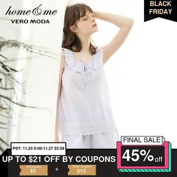 

Vero Moda 3D Embroidery Cut-out Sleeveless Leisure Homewear Suit | 3192TC506