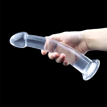 Erotic Jelly Dildo Realistic Penis With Suction Cup Adult Toy Soft Strapon Artificial Penis No Bullet Vibrator Sex Toy for Women 2