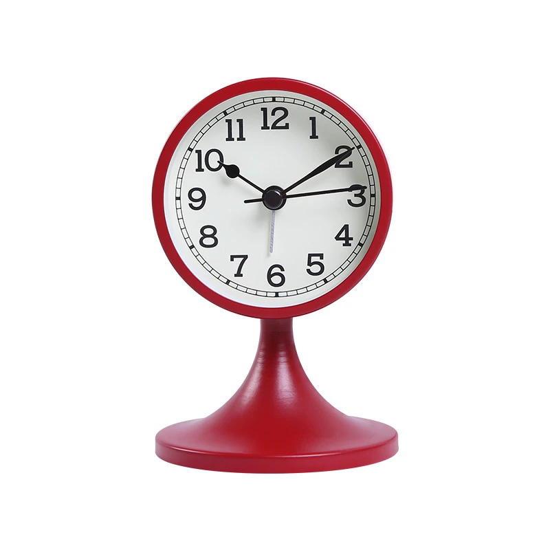 Античные металлические нерадиационные отключить будильник гостиная спальня настольные часы Ретро Классические студенческие часы - Цвет: A Red
