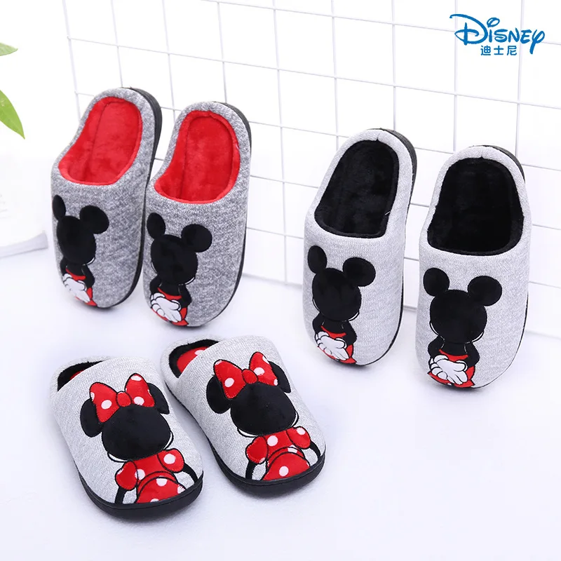 Disney/Детские хлопковые тапочки; коллекция года; сезон осень-зима; Новинка; нескользящая бархатная теплая Домашняя обувь с рисунком для мальчиков и девочек