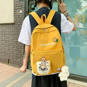 

Multi-pockets SchoolBag Canvas Little Bear Backpack for Teenagers Girls Bagpack High Quality School Backpacks Student Travel Bag