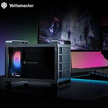 

Yottamaster 4 Bay 2.5"&3.5" USB3.0 External Hard Drive Enclosure,Support 64TB with RAID Function for NAS Expansion - [FS4RU3]
