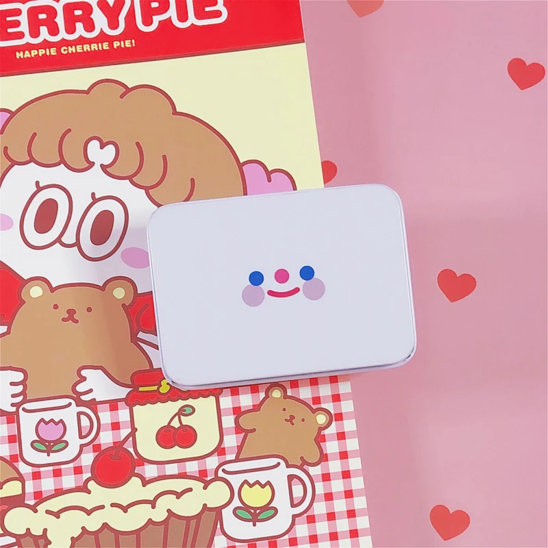 

Trf Smiling Face Storage Box Young Girl Hand Account Adhesive Paper Candy Box Desktop Storage Jewelry Box