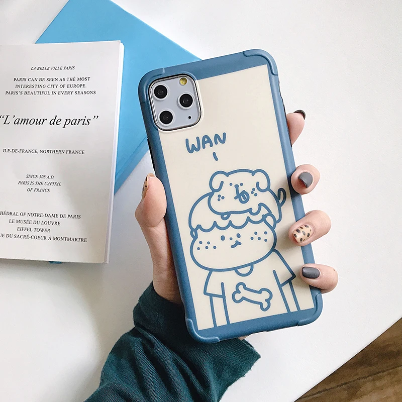 Чехлы для телефонов с милой линией для мальчиков и девочек, для iphone 11Pro Max Xs MAX XR X 7 8 plus 11 Pro, противоударный IMD мягкий чехол для задней панели