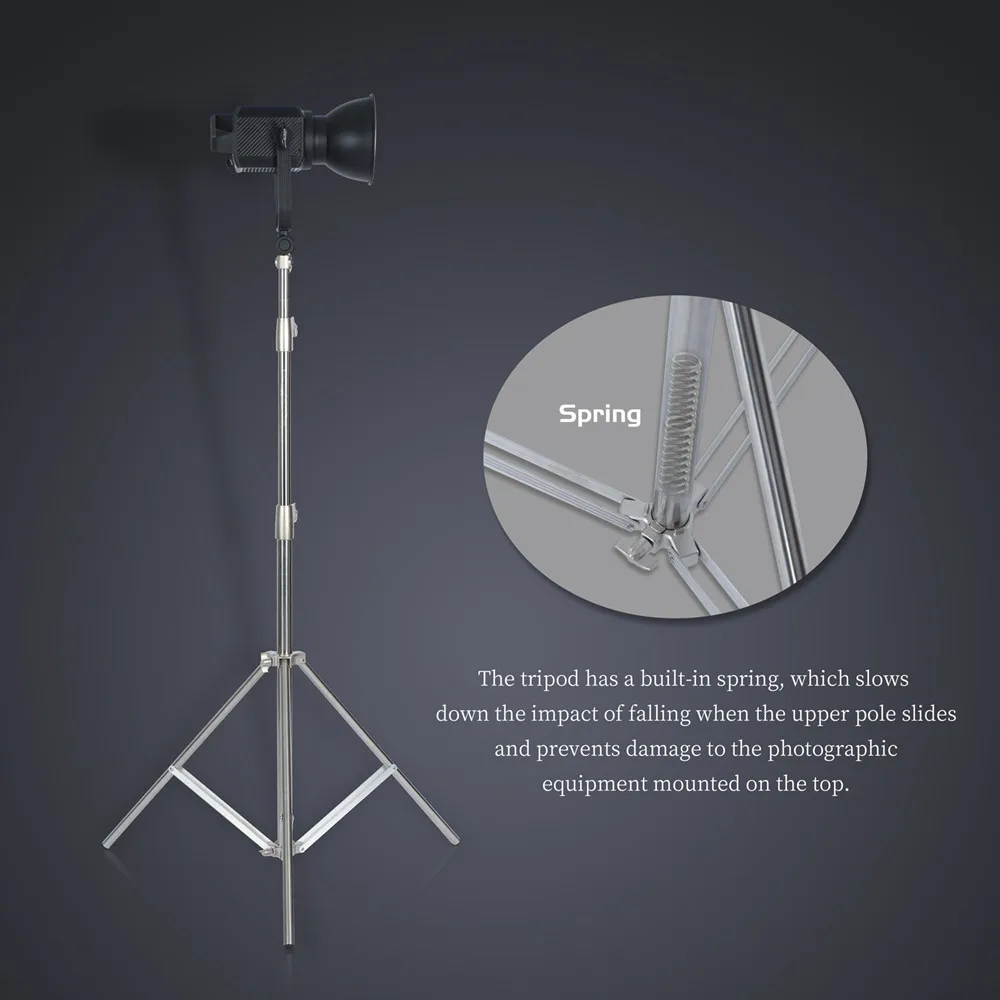 C-suporte para Luz 2.8m de Aço Inoxidável Grande Tripé Dobrável Perna Mágica Fotografia Ponto Softbox Photo Studio Luz - Image 3