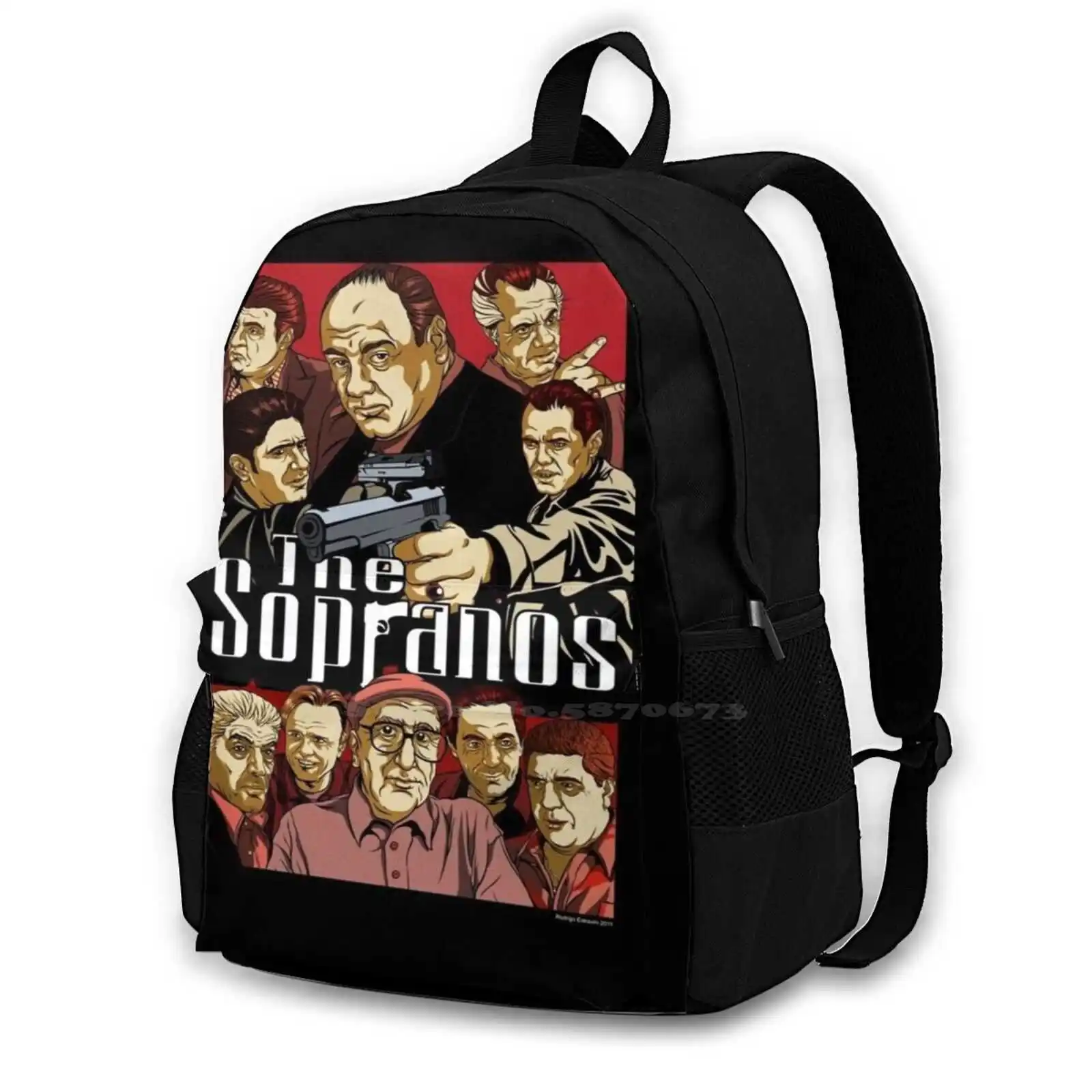Sopranos Art Mob 3D Print Design Zaino Borsa Casual The Sopranos Sopranos Tony Soprano Mob Tv Gangster Cada Bing Funny James