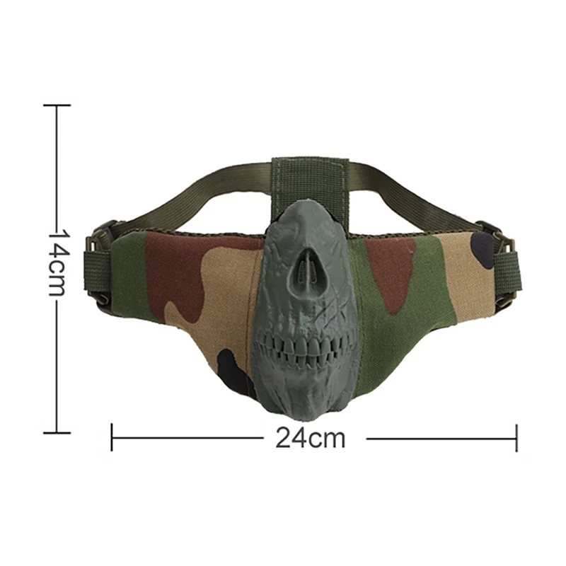 Полумаска для лица тактическая страйкбола и пейнтбола CS Складная полумаска для лица Военный стиль Удобная Регулируемая защитная маска Y