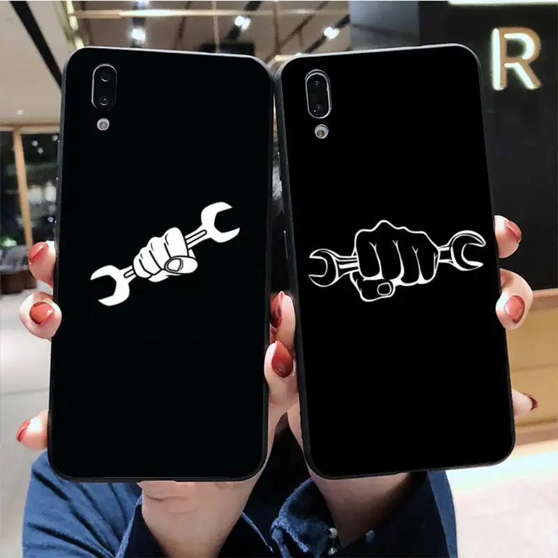 CUTEWANAN Mechanic Holding A Wrench Motorcycle Phone Case For Vivo Y91c Y17 Y51 Y67 Y55 Y93 Y81S Y19 V17 vivos5 | Мобильные телефоны