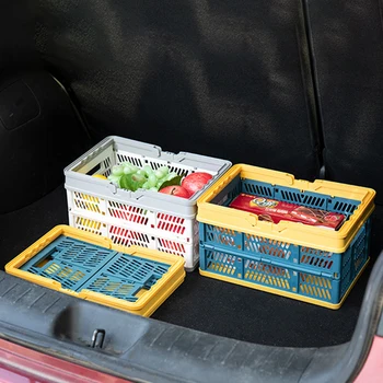 

Folding Food Snack Storage Basket Portable Picnic Shopping Cosmetics Toys Organizer Hand Baskets Desktop Storage Box