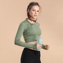 FNMM, новинка, женский топ для фитнеса, женская футболка, теплая, длинный рукав, для занятий спортом, йогой, топ с пряжкой, дизайн, для тренировок, йоги, рубашка